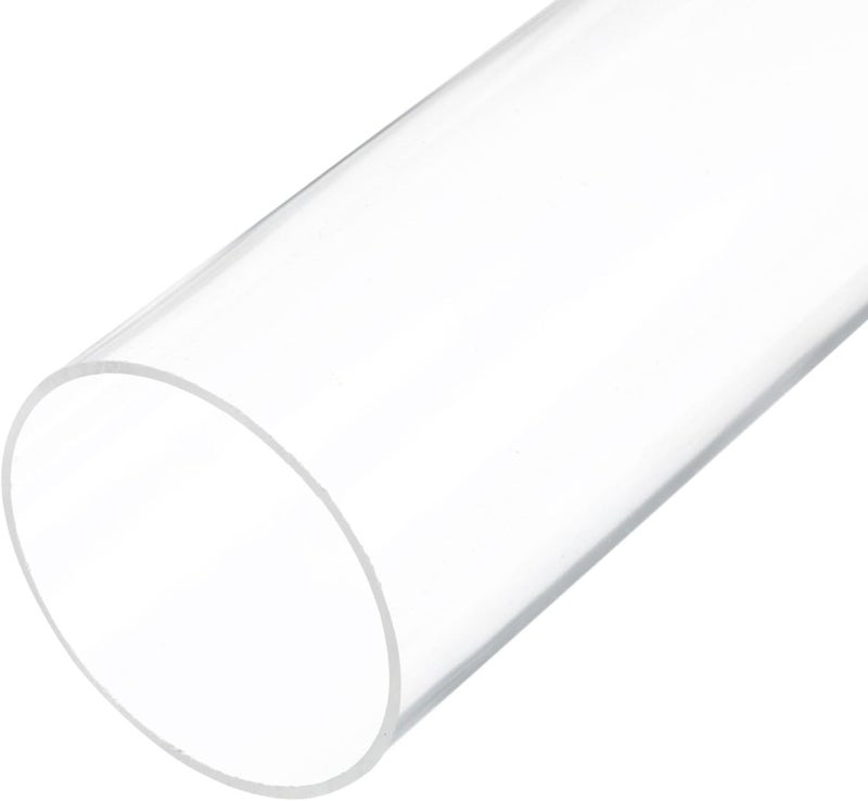 Rebower 10" Clear Plastic Rigid Pipe 66mm ID x 70mm OD (2.6" ID x 2 3/4" OD) Acrylic Round Polycarbonate Tubing, [for Plumbing, Hydraulics, Aquarium] - Image 1